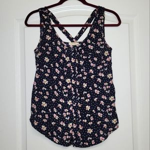 E&M Tank with Crisscross back, S, Navy